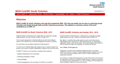 Desktop Screenshot of clahrc-sy.nihr.ac.uk